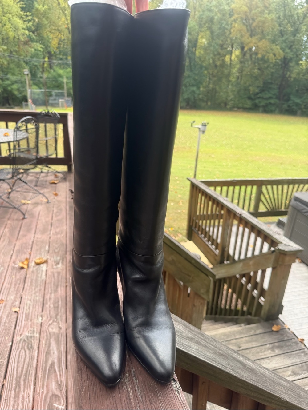 HERMES Black Pull On Knee-High Boots - Classic Women’s Boot US 8 - Picture 4 of 16